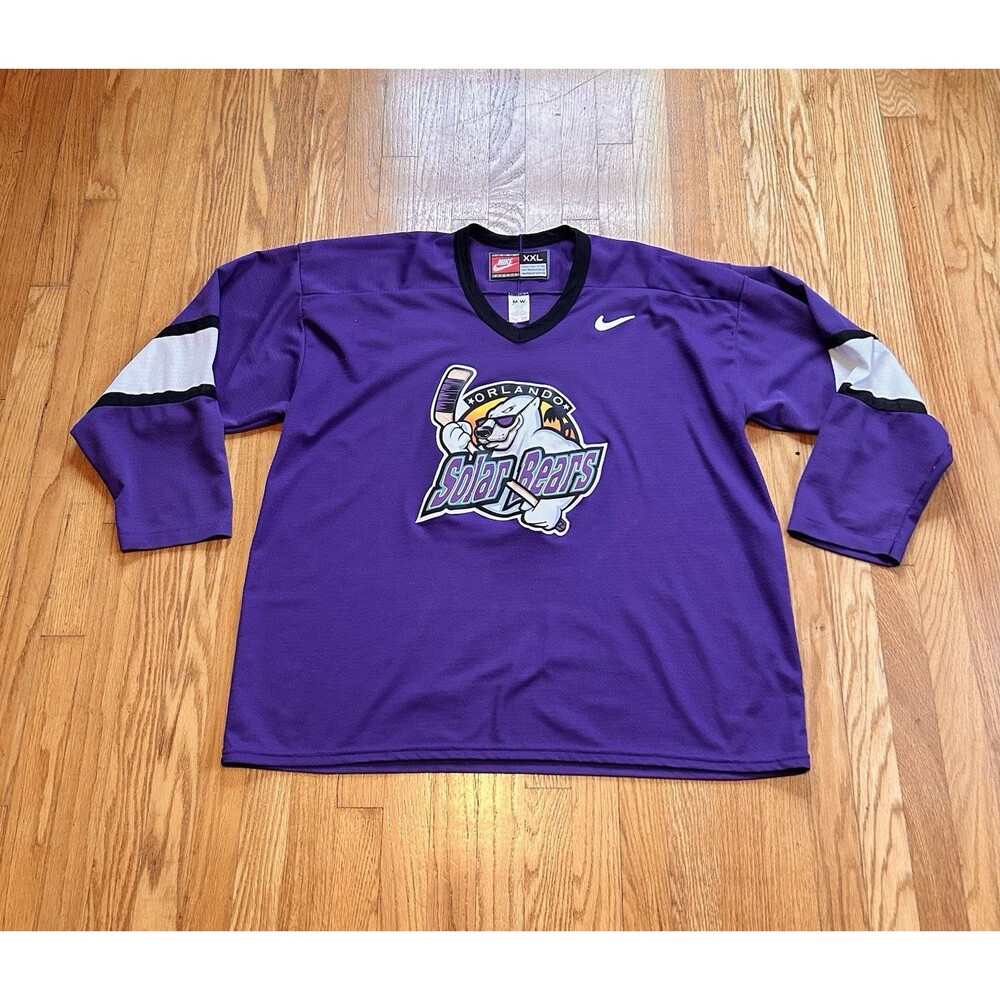 Vintage 90’s Nike ECHL Orlando Solar Bears Hockey Practice Purple Jersey 2XL